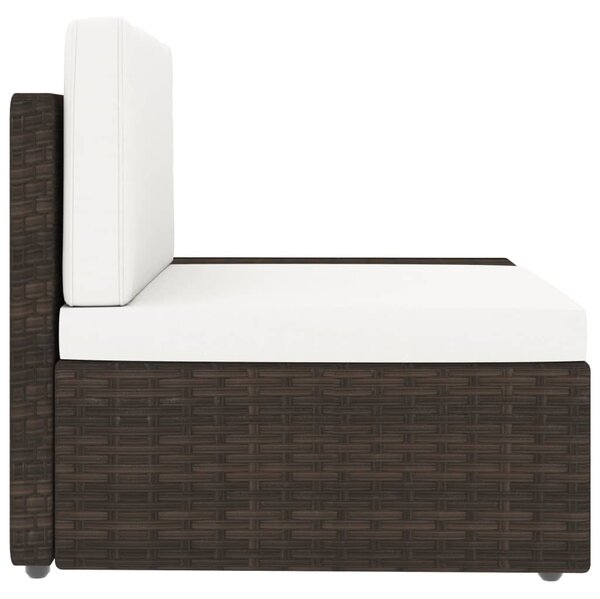 3 személyes barna elemes polyrattan kanapé