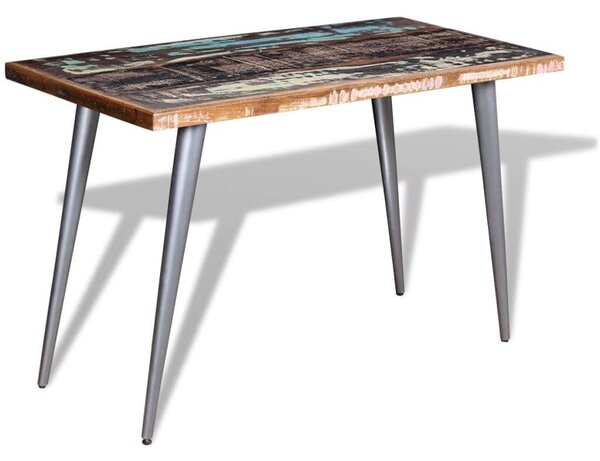 VidaXL Rusztikus Étkezőasztal - Újrahasznosított Fa - 120x60 cm