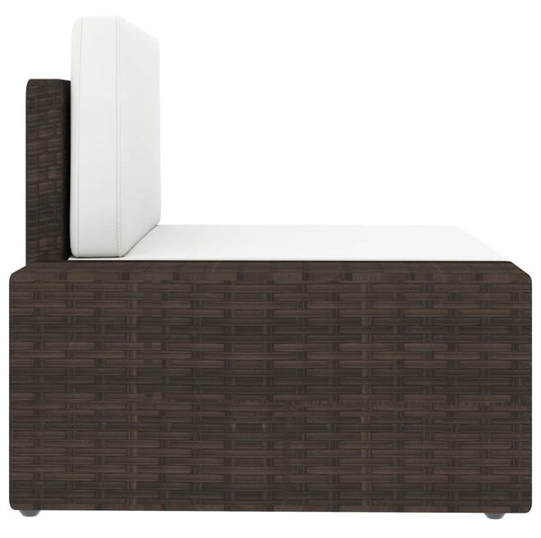 3 személyes barna elemes polyrattan kanapé