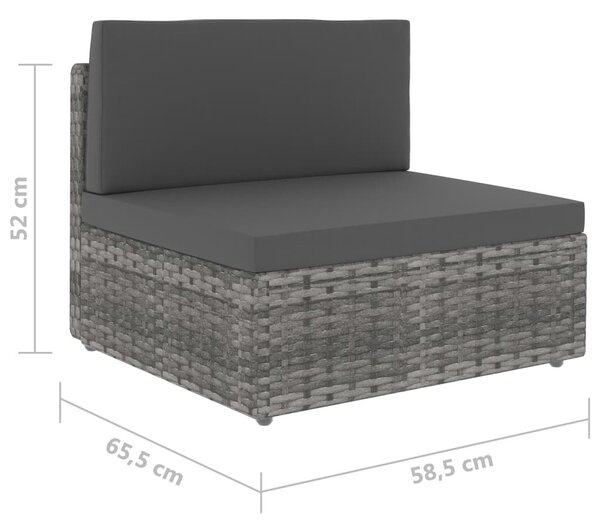 2 személyes szürke elemes polyrattan kanapé