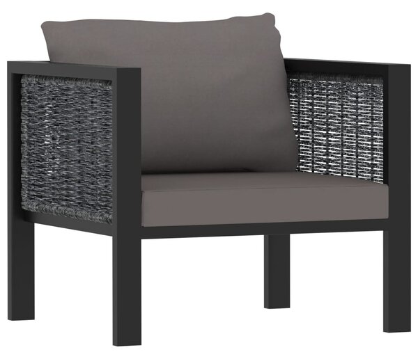 6 részes antracitszürke kerti polyrattan ülőgarnitúra párnákkal