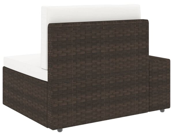 3 személyes barna elemes polyrattan kanapé