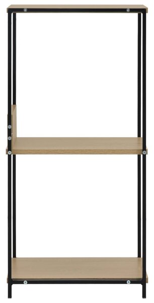 Fekete és tölgyszínű szerelt fa könyvespolc 33,5x39,6x79,7 cm