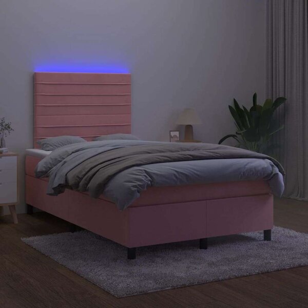 VidaXL LED-es Bársony Ágy - 120x200 cm