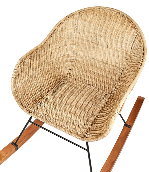 Kétdarabos hintaszék szett LAVINIO Rattan Természetes