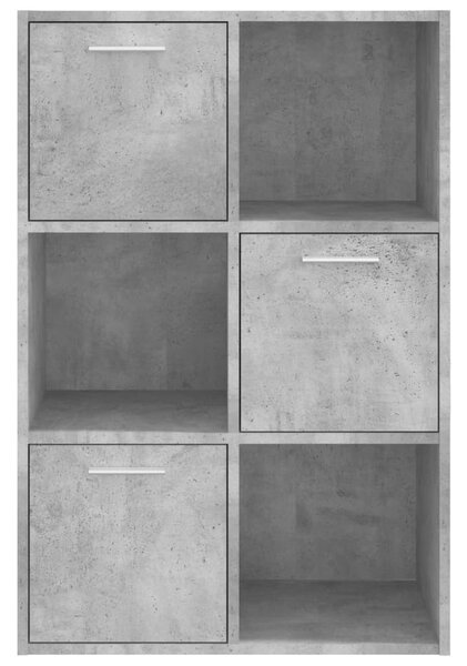 Betonszürke szerelt fa tárolószekrény 60 x 29,5 x 90 cm