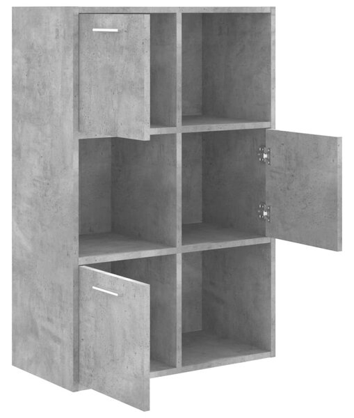 Betonszürke szerelt fa tárolószekrény 60 x 29,5 x 90 cm