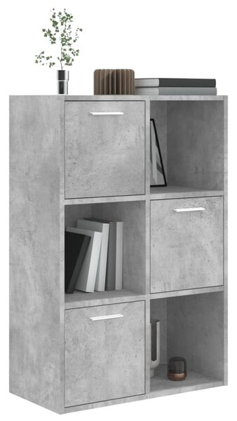 Betonszürke szerelt fa tárolószekrény 60 x 29,5 x 90 cm