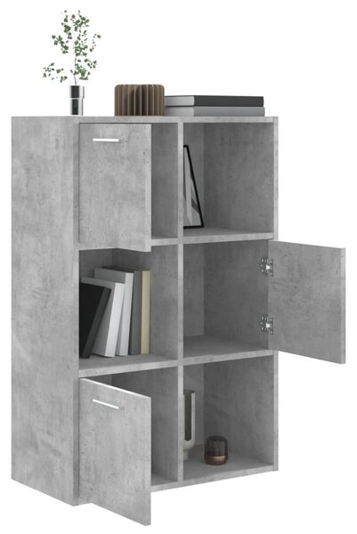 Betonszürke szerelt fa tárolószekrény 60 x 29,5 x 90 cm