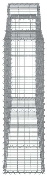 VidaXL 17 db íves horganyzott vas gabion kosár 300 x 30 x 100/120 cm