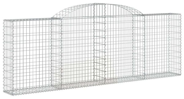 VidaXL 17 db íves horganyzott vas gabion kosár 300 x 30 x 100/120 cm