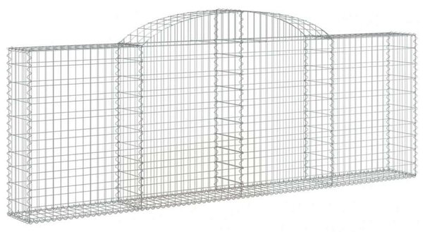 VidaXL 17 db íves horganyzott vas gabion kosár 300 x 30 x 100/120 cm