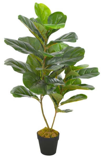 Zöld, cserepes mű lantlevelű fikusz 90 cm