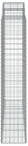 VidaXL 5 db íves horganyzott vas gabion kosár 200x50x200/220 cm