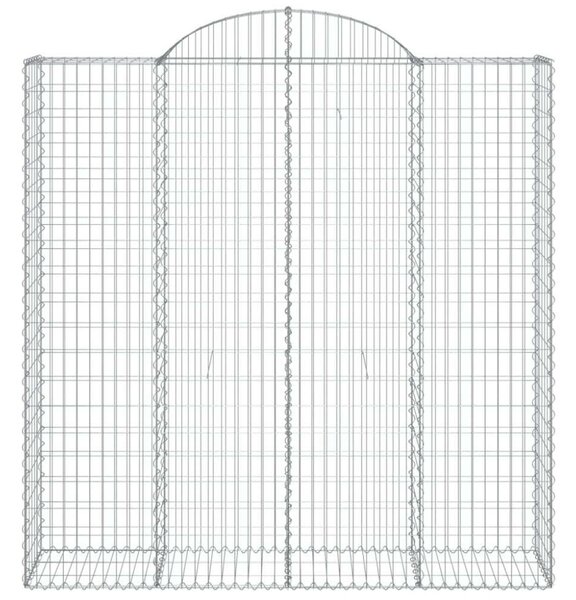 VidaXL 5 db íves horganyzott vas gabion kosár 200x50x200/220 cm