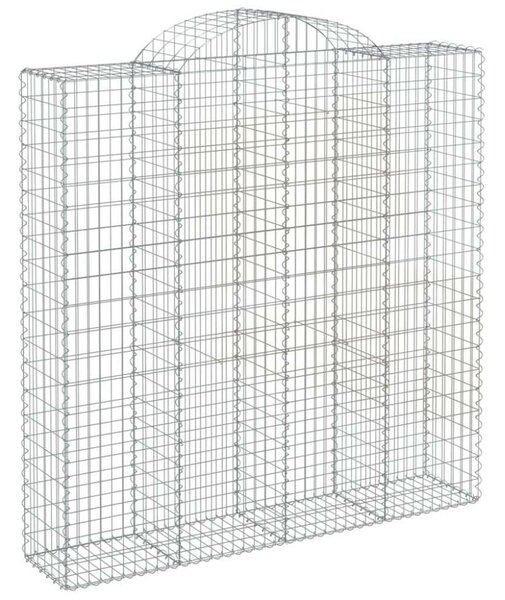 VidaXL 5 db íves horganyzott vas gabion kosár 200x50x200/220 cm