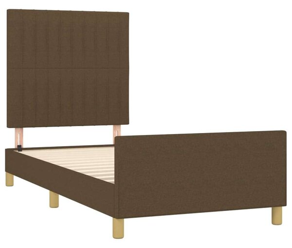 VidaXL sötétbarna szövet ágykeret fejtámlával 80 x 200 cm