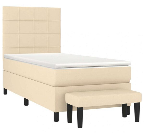 VidaXL Krémszínű Ágy - 90x200 cm Matraccal