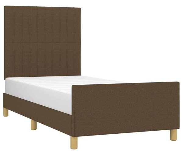 VidaXL sötétbarna szövet ágykeret fejtámlával 80 x 200 cm