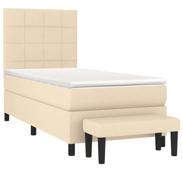 VidaXL Krémszínű Ágy - 90x200 cm Matraccal