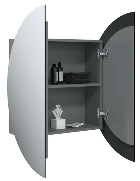 VidaXL Kerek LED-es Fürdőszobaszekrény - 54x54x17,5 cm