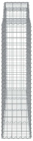 VidaXL 7 db íves horganyzott vas gabion kosár 200x50x160/180 cm