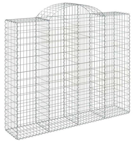 VidaXL 7 db íves horganyzott vas gabion kosár 200x50x160/180 cm