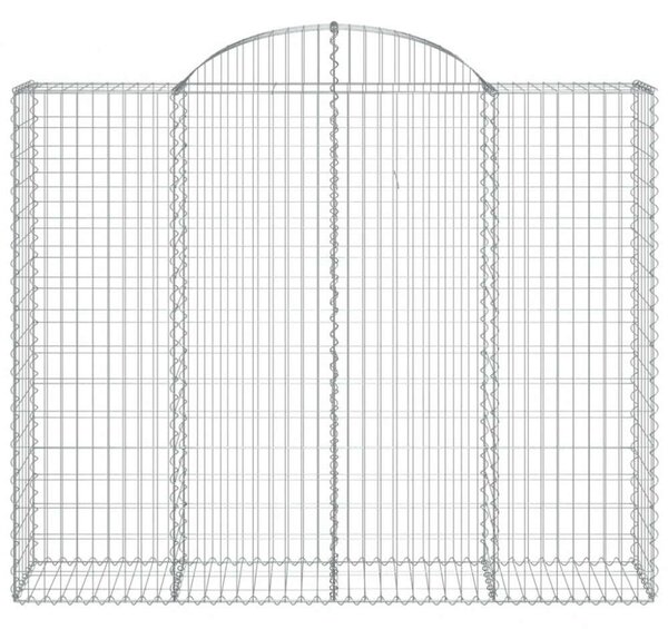 VidaXL 7 db íves horganyzott vas gabion kosár 200x50x160/180 cm