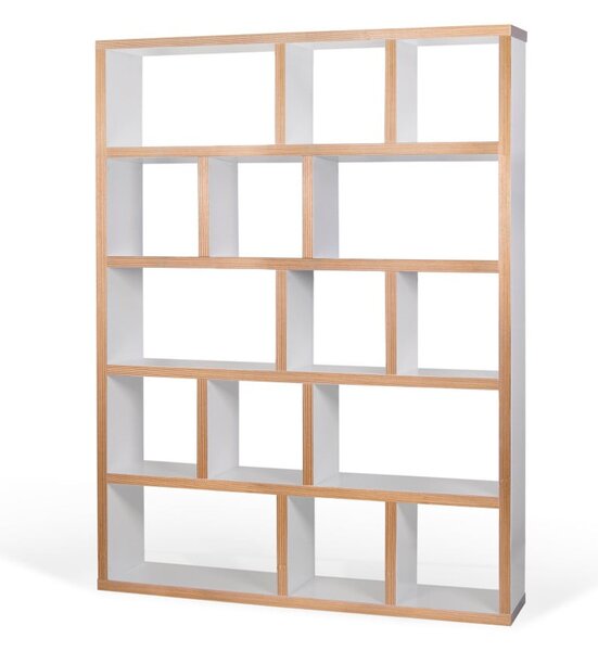 Fehér-natúr színű könyvespolc 150x198 cm Berlin – TemaHome