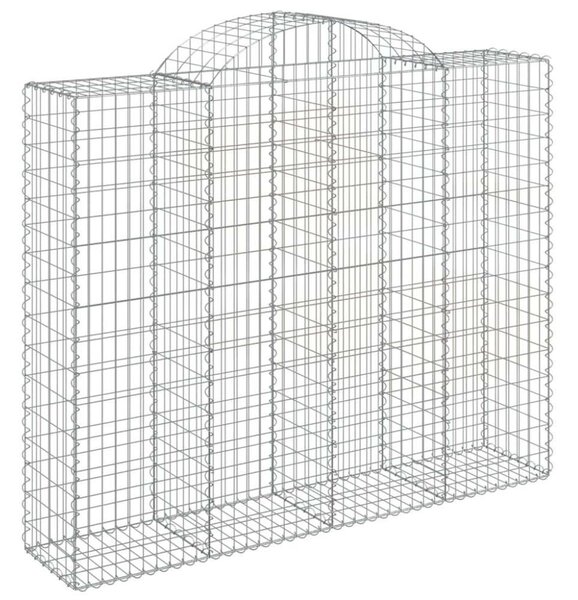 VidaXL 7 db íves horganyzott vas gabion kosár 200x50x160/180 cm