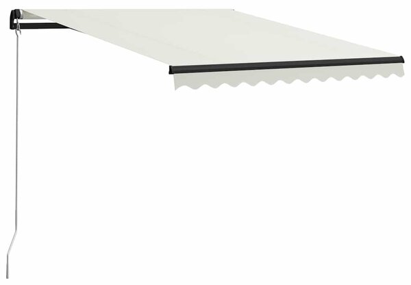 Krémszínű kézzel kihúzható LED-es napellenző 300 x 250 cm