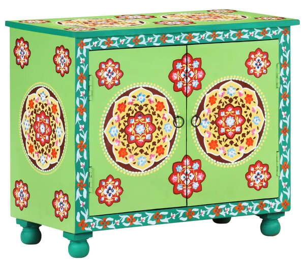 Kézzel festett többszínű tömör mangófa tálaló 70 x 35 x 60 cm