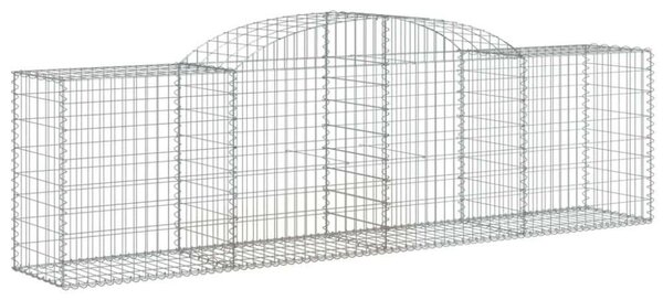 VidaXL 20 db íves horganyzott vas gabion kosár 300x50x80/100 cm