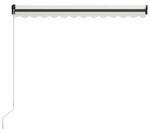 Krémszínű kézzel kihúzható LED-es napellenző 300 x 250 cm
