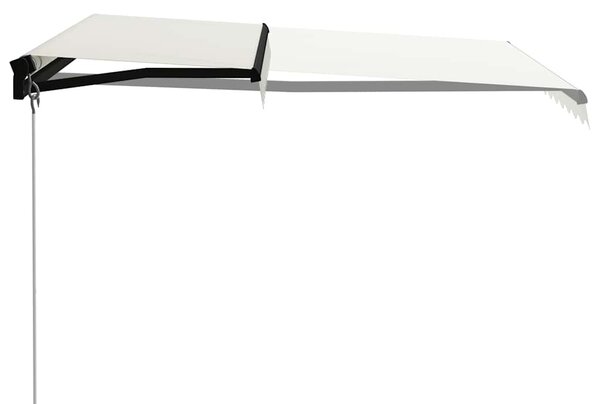 Krémszínű kézzel kihúzható LED-es napellenző 300 x 250 cm