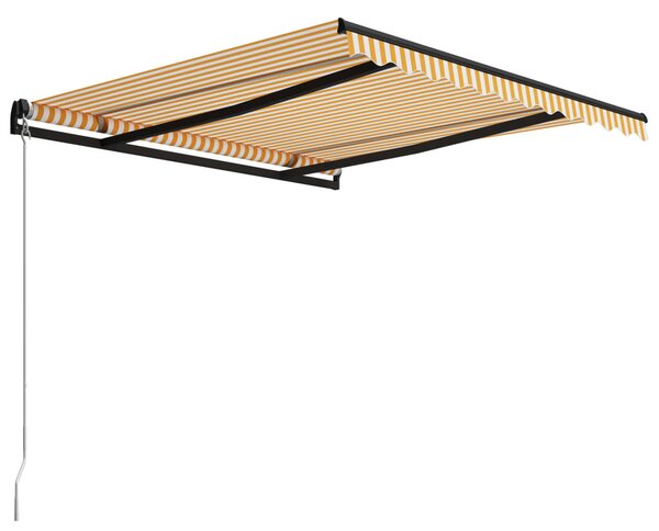 Sárga és fehér kézzel kihúzható napellenző 300 x 250 cm