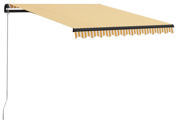 Sárga és fehér kézzel kihúzható napellenző 300 x 250 cm