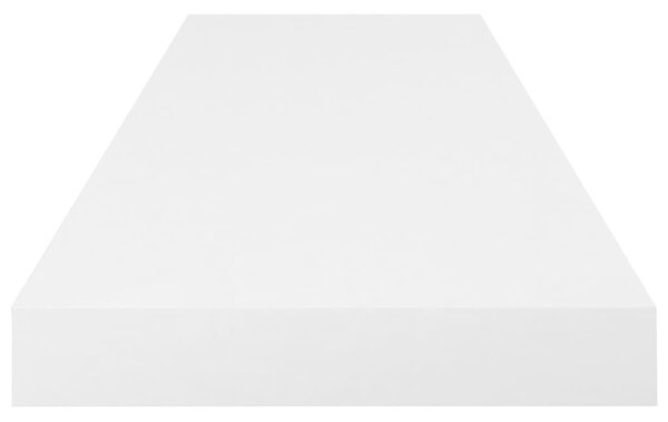 2 db magasfényű fehér MDF lebegő fali polc 80 x 23,5 x 3,8 cm