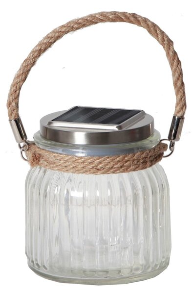 Jamjar napelemes üveg LED lámpás, magasság 11,5 cm - Star Trading