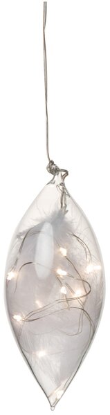 Räder LED üvegdísz tollakkal, kicsi (14 cm)