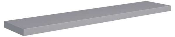 Szürke MDF lebegő fali polc 120 x 23,5 x 3,8 cm