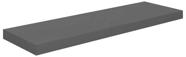 Magasfényű szürke MDF lebegő fali polc 80 x 23,5 x 3,8 cm