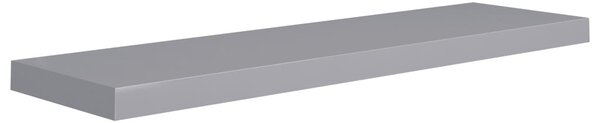 2 db szürke MDF lebegő fali polc 90 x 23,5 x 3,8 cm