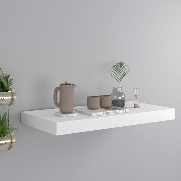 Fehér MDF lebegő fali polc 50 x 23 x 3,8 cm