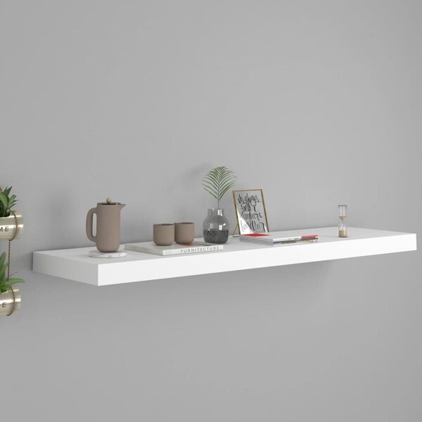 Fehér MDF lebegő fali polc 90 x 23,5 x 3,8 cm