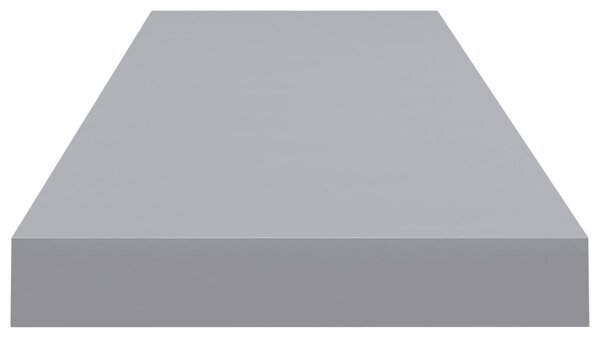 2 db szürke MDF lebegő fali polc 90 x 23,5 x 3,8 cm