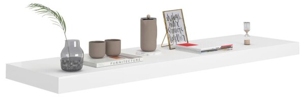 Fehér MDF lebegő fali polc 90 x 23,5 x 3,8 cm
