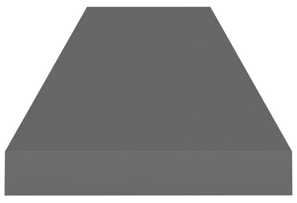 Magasfényű szürke MDF fali polc 90 x 23,5 x 3,8 cm