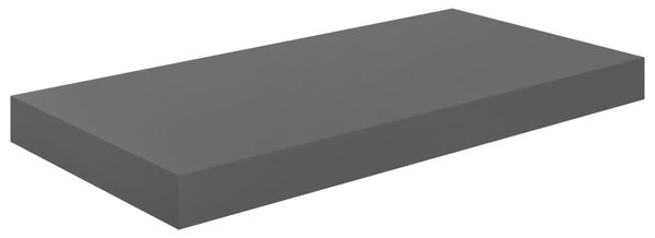 Magasfényű szürke MDF lebegő fali polc 50 x 23 x 3,8 cm