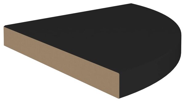 Fekete MDF lebegő sarokpolc 35 x 35 x 3,8 cm